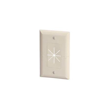 Cable Wholesale Split Plate w/ Flexible Opening, Lite Almond 45-0017-LA