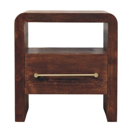 Homeroots 23" Brown Solid Wood Two Drawer Nightstand 701720