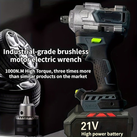 Edendirect Cordless Three-in-one Electric Wrenches, Power Impact Guns, 1000N.m Industrial-grade Electric IR-DDBS
