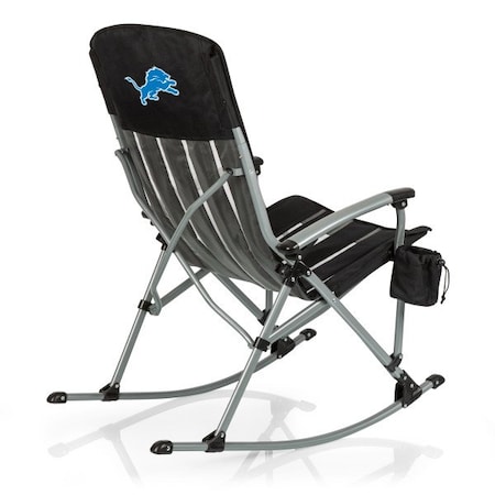 Picnic Time Family Of Brands Detroit Lions - Outdoor Rocking Camp Chair, (Black) 805-01-175-114-2