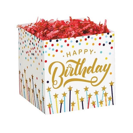 Nashville Wraps Happy Birthday Stars Square Favor Gift Box, 3.75x3.75x3.75, 6PK 45466