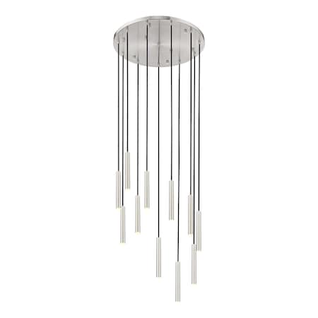 Z-Lite Forest 11 Light Chandelier, Brushed Nickel, 24 In W x 12 In H 919MP12-11R-BN-LED