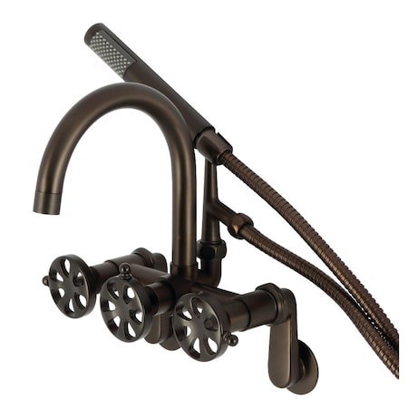 Kingston Brass 7-Inch Adjustable Wall Mount Clawfoot Tub Faucet, Oil Rubbed Bronze AE8155RX