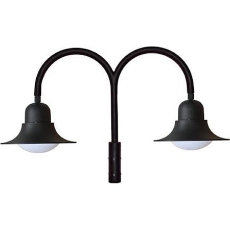 Intense 120W 120V Powder Coated Cast Aluminum Post Top Light Fixture, Black - 35.50 x 61.84 x 22 in. IN2945192