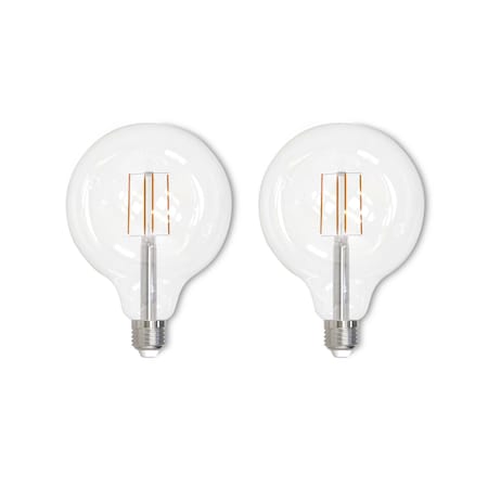 Bulbrite 60-Watt Equivalent G40 Clear Dimmable Edison LED Light Bulb Warm White, 2PK 861573