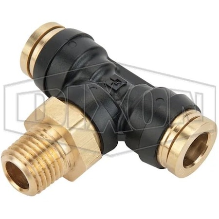 Dixon Legris by Push-In Branch Tee, 1/2 x 3/8 in Nominal, MNPT x Tube, 250 psi Pressure, Composite, Domes 31086022DOT