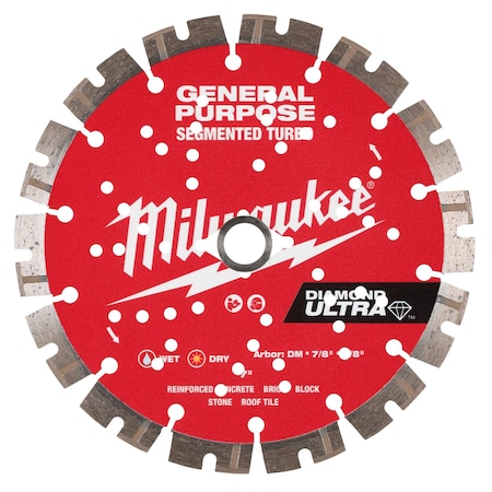 Milwaukee Tool DiamondSawBlade, Diam:7", Arbor:5/8", 7/8" 49-93-7529