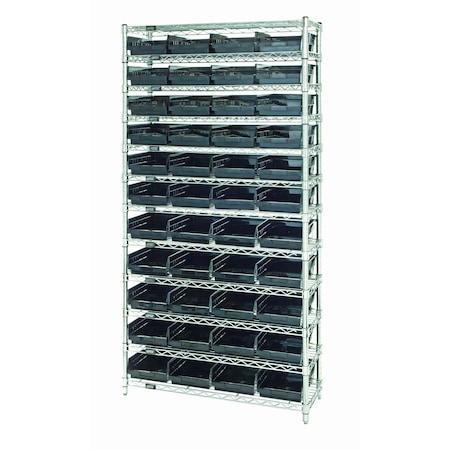 Quantum Storage Systems WIRE SHELVING UNIT W/44 CONDUCTIVE BINS WR12-108CO