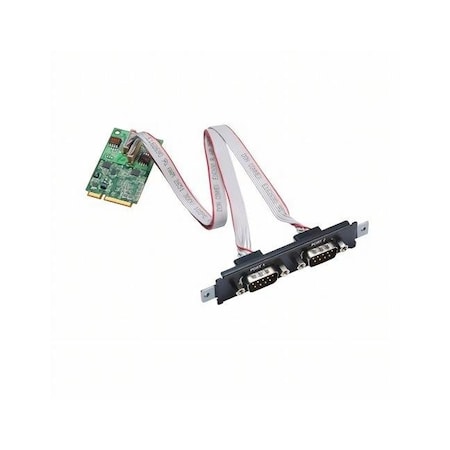 Moxa 2-port RS-232/422/485 Mini PCI Express serial board, -40C to 85 operating temperatu CP-112N-T