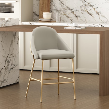 Manhattan Comfort Gracie Counter Stool  in Stone and Gold CS019-GST