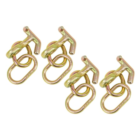 Mytee Products Mini T-J hook with Oblong Link, 4,700 lbs WLL, G70, 4PK MTJHookx4