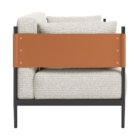 Homeroots 57in Gray and Black Loveseat 573986