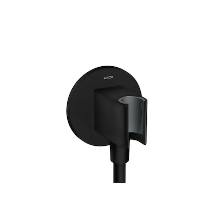 Axor ShowerSolutions Wall Outlet with Handshower Holder, Round in Matte Black 36733671