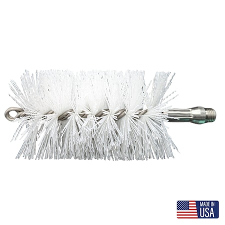 Schaefer Brush Tube Brush, 3" dia., Bright White Nylon 42610