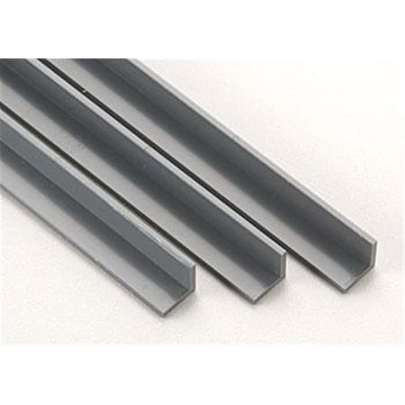 Plastruct 0.12 in. Angle ABS Plastic Sheet Rod Tube Strip, Dark Gray, 7PK PLS90004