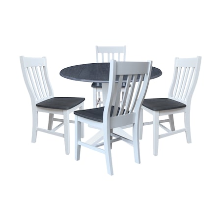 Whitewood Industries Extension Dining Tables, 45 in L, 38 in H, Parawood, 5 Piece K05-42DPT-23-C61-4