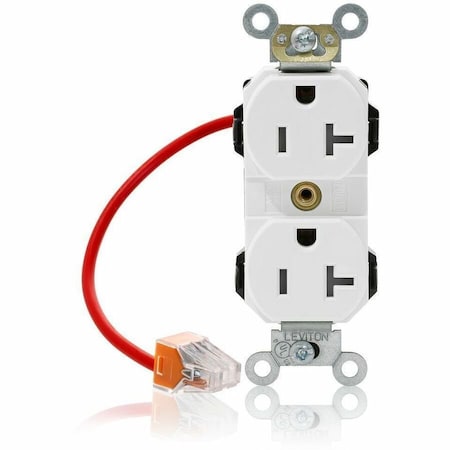 Leviton PlugsandReceptacles, 20A, 125VAC, Wht, Nylon M5362-SCW