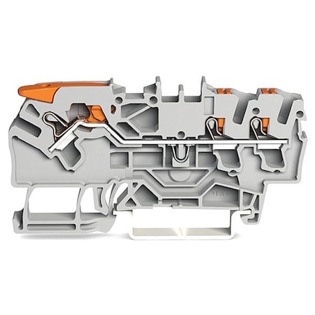 Wago Terminal Block, 2.84" L, 1.55" W, 800V, Gray 2102-5301