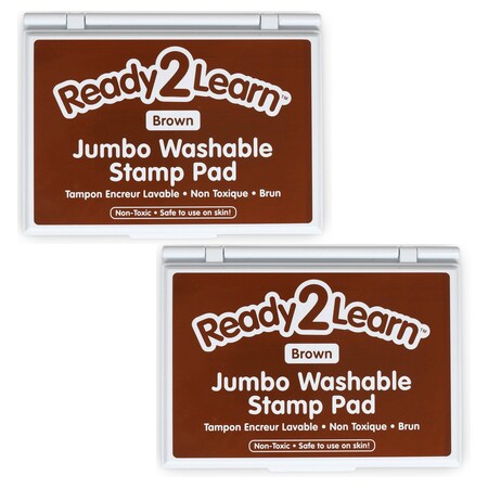 Ready 2 Learn Jumbo Washable Stamp Pad, Brown, 6.2inL x 4.1inW, 2PK CE10032