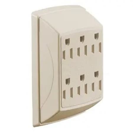 Eaton Wiring Devices Outlet Tap, 6 Outlet(s) Ivory C1746V