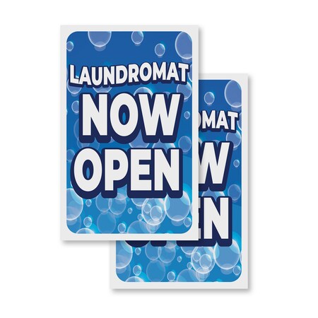 Signmission Laundromat, Vinyl Decals Only 24 Inch x 36 Inch, Vinyl Decal, 2PK DSB-2436-2PACK-30398