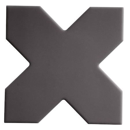 Apollo Tile Seville 5 x 5 in. Matte Graphite Black Porcelain Cross Wall and Floor Tile 5.31 sq ft/case, 34PK TNG88CRBLKA