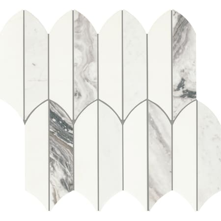 Daltile Eclessia Marble Natural Stone Feather Mosaic Polished, 10.10 SQFT Per Carton, 10PK DA65FEATHERMSPL