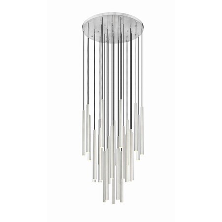 Z-Lite Forest 27 Light Chandelier, Brushed Nickel, 36 In W x 23.75 In H 919MP24-27R-BN-LED