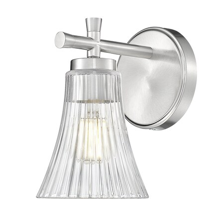 Z-Lite Belle 1-Light Wall Sconce, 5.25 in W, Brushed Nickel 7519-1S-BN