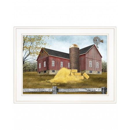 Homeroots Farm Life 2 White Framed Print Wall Art 407534