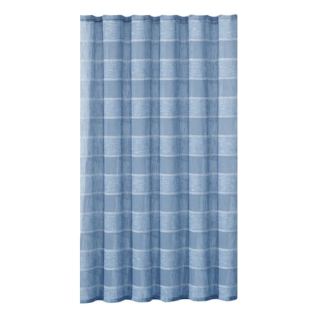 Homeroots Blue Striped Polyester Embroidered Shower Curtain 399742