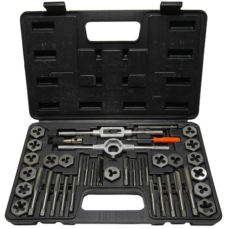 Drill America 3.00mm - 12.00mm Carbon Steel Tap and Die Set with Hex Die DWT40PC-MM-HEX