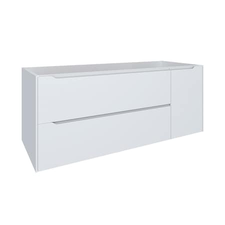 Homeroots 48" White Wood Floating Bathroom Vanity With White Sink And Two Drawers 624126