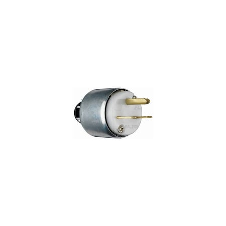 Pass & Seymour Armored Plug, 2 -Pole, 15 A, 250 V, NEMA: NEMA 6-15P, White PS615PACC20