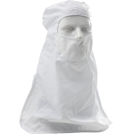 Uniform Technology C3 ISO 4 (Class 10) Cleanroom Hood with Built-in Face Mask, Pull Over CHPIN2-65WH-L