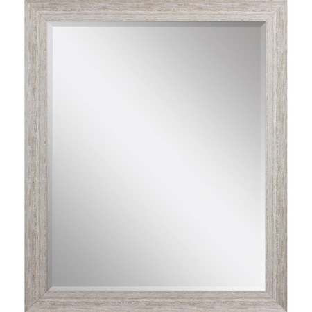 Homeroots 32" White Distressed Wood Framed Accent Mirror 632849
