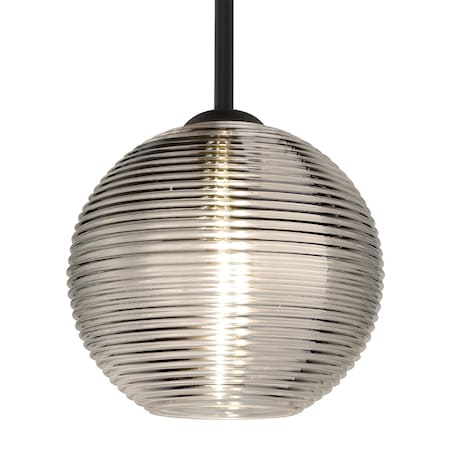 Besa Lighting Besa Kristall 8 Pendant, Smoke, Black Finish, 1x 9W LED 1TT-461602-LED-BK
