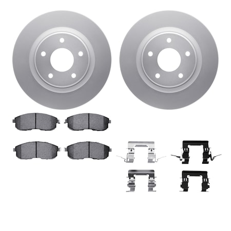Dynamic Friction Co DFC GEOSPEC Coated Rotors with 5000 Brake Pads - Ceramic and Hardware 4512-67105