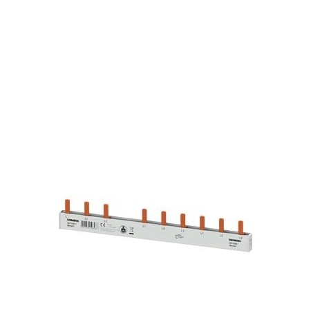 Siemens Pin Busbar, 10mm2 connection: 3p RCCB N-right 1x RCCB 4-pole + 6x MCB 1-pole 5ST3624-1