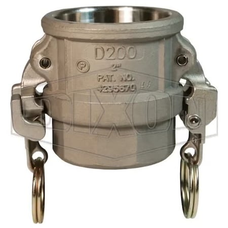 Dixon EZ Boss-Lock Type D Cam and Groove Coupler, 2 in Nominal, Female Coupler x FNPT End Style, Hastello HAD200EZ
