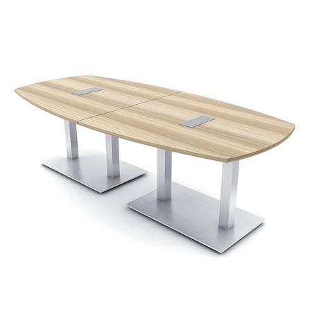 Skutchi Designs Arc Rectangle Meeting Room Table, 45 in W, 96 in L, Brown HAR-AREC-48x96-DOU-K525-ESIL