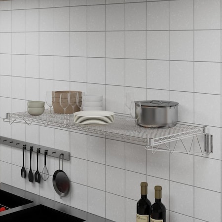 Amgood 14 in. x 24 in. Black Epoxy Wire Wall Mount Shelf AMG WRS-WALL BE-1424-Z