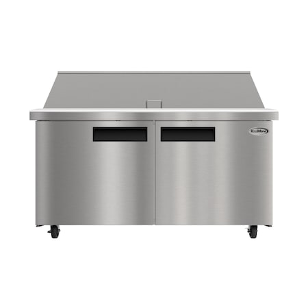 Koolmore 60 in. 2 Door Refrigerated Mega Sandwich Prep Table, 24 Pan Capacity and 18.4  Cu. Ft. of Storage KM-MPTR60-2D