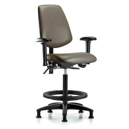 Blue Ridge Ergonomics Vinyl Chair, Vinyl, Adjustable Arms BR-VHBCH-MB-RG-T0-A1-BF-RG-8809