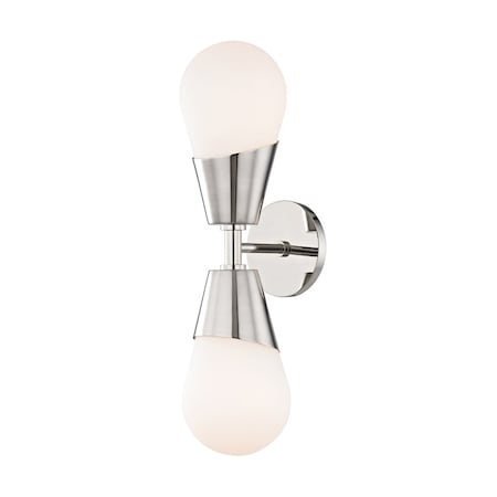 Mitzi Cora 2 Light Wall Sconce 5 In. Polished Nickel H101102-PN