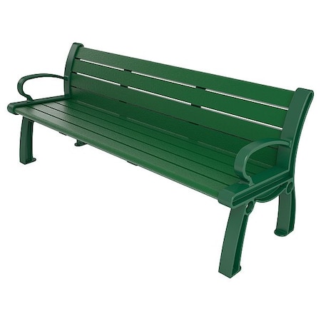 Ultrasite Heritage Outdoor Bench, 72 in L, Green PB 6GREGFHER