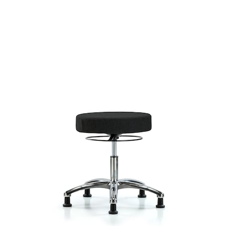 Blue Ridge Ergonomics Desk Stool, Chrome, Fabric, Glides, Blk BR-FDHSO-CR-RG-F42