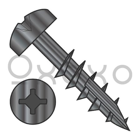 Oxoxo 8-11X1 1/4 Square Phil Drive Pan Deep Thread Wood Screw 2/3 Thread Type 17 Black Oxide Oil, 4000PK 578237