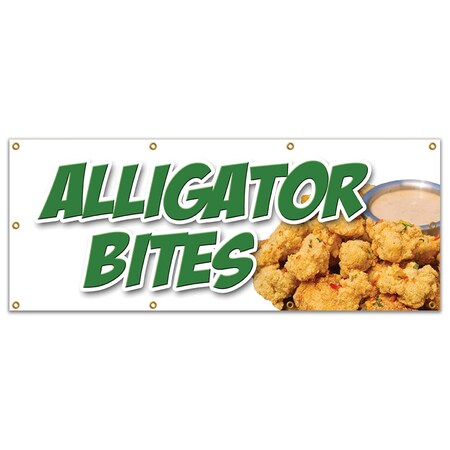 Signmission Alligator Bites, 36 Inch x 96 Inch, Banner B-96 Alligator Bites