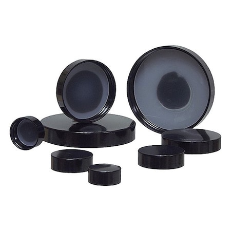 Qorpak Lab Bottle Caps, Black, 53 mm Dia, PK910 CAP-00274